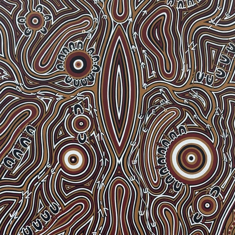 Yuggara Country, acrylic on canvas by Lionel Doyle, available at Straddievarious Brisbane art gallery