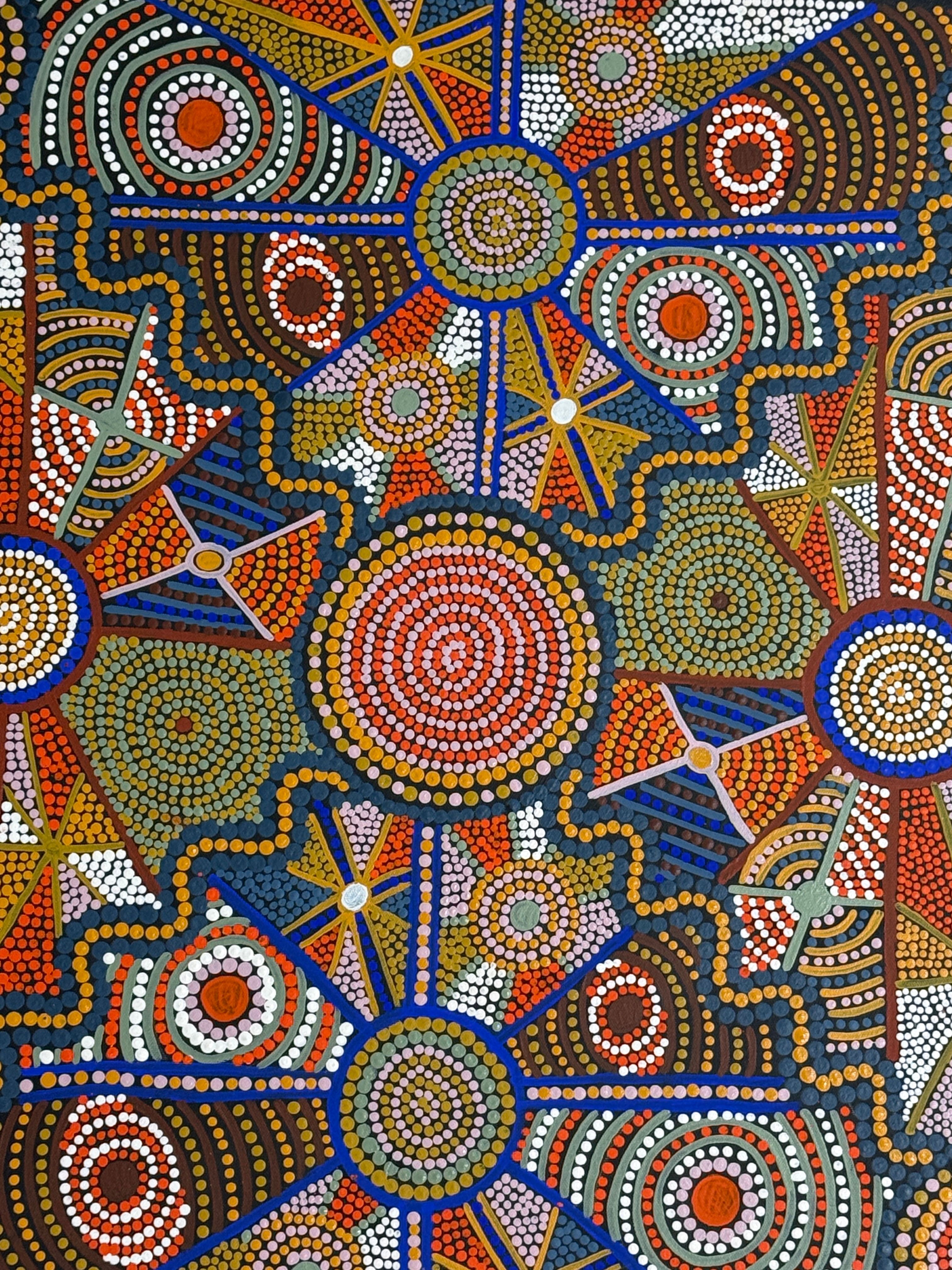 Gillagoowa by Louise Cox, acrylic on canvas by Gooniyandi Artists, available at Straddievarious Brisbane art gallery