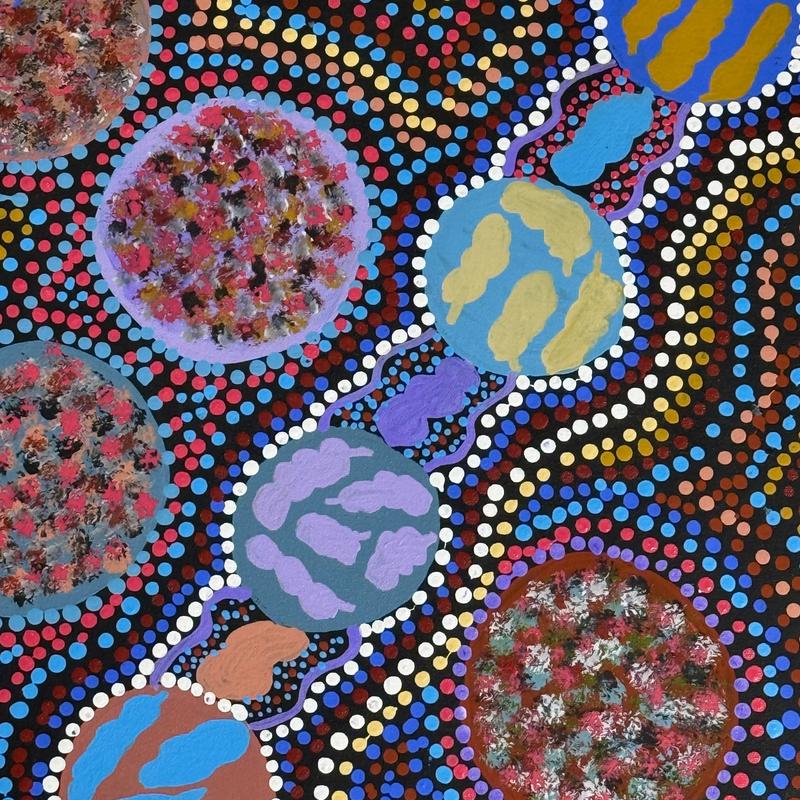 Goorloorndoo Garlibirlibi (Bush Seeds) by Barbara Cox by Gooniyandi Artists, available at Straddievarious Brisbane art gallery