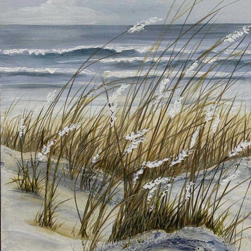 Between Grass & Tide, acrylic on canvas by Donna Shumilin, available at Straddievarious Brisbane art gallery