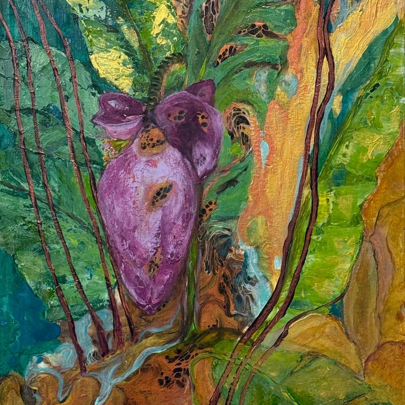Summer Fruit, acrylic on canvas by A'ysha, available at Straddievarious Brisbane art gallery
