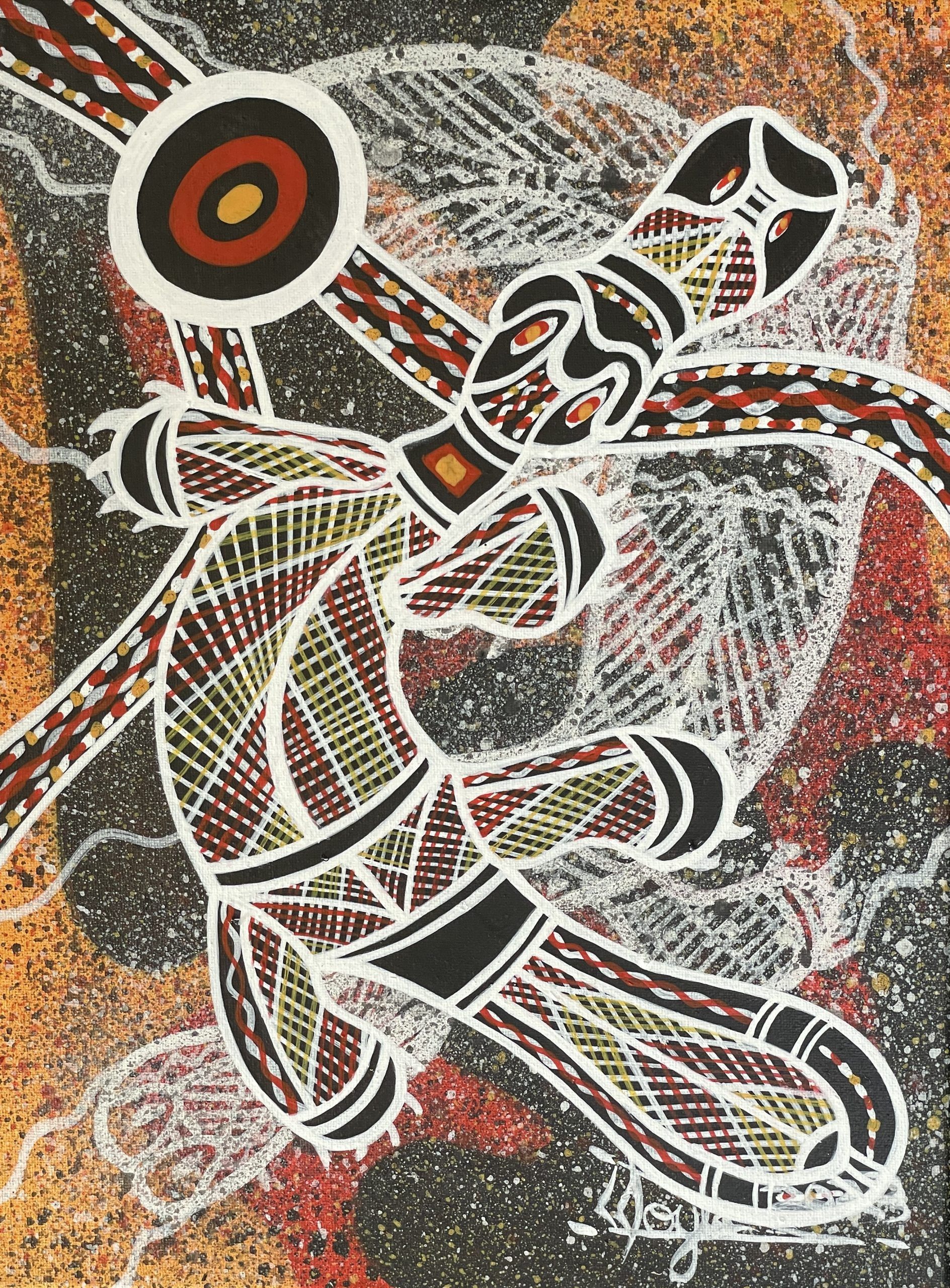 Fish Trap no.1, acrylic on canvas by Lionel Doyle, available at Straddievarious Brisbane art gallery