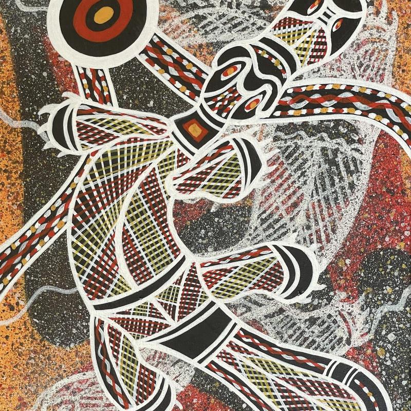 Fish Trap no.1, acrylic on canvas by Lionel Doyle, available at Straddievarious Brisbane art gallery