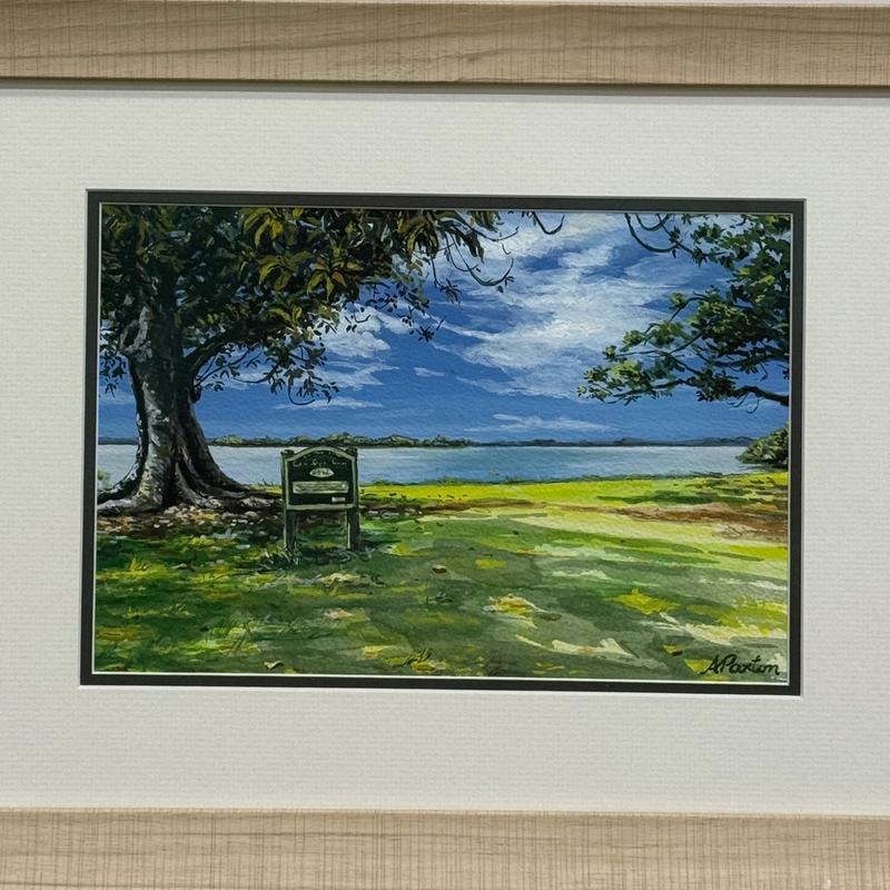 GJ Walter Park, watercolour & gauche mediums - framed under glass by Angela Paxton Art, available at Straddievarious Brisbane art gallery
