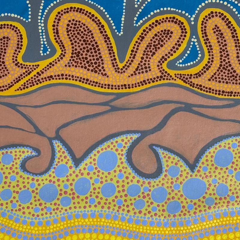 Untitled by Sandra Cox by Gooniyandi Artists, available at Straddievarious Brisbane art gallery