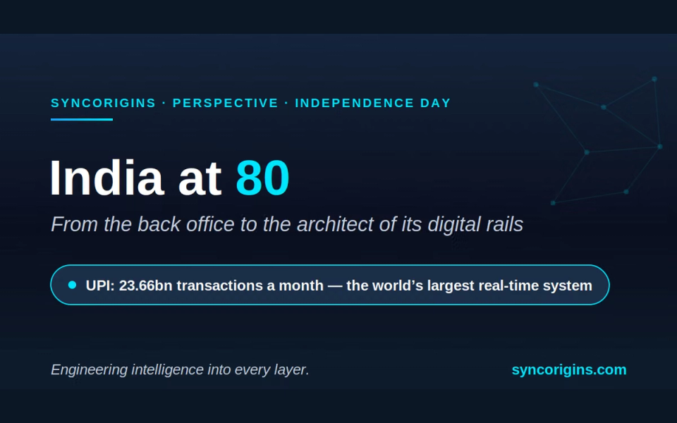 India at 80: from the world's back office to the architect of its digital rails — SyncOrigins.
