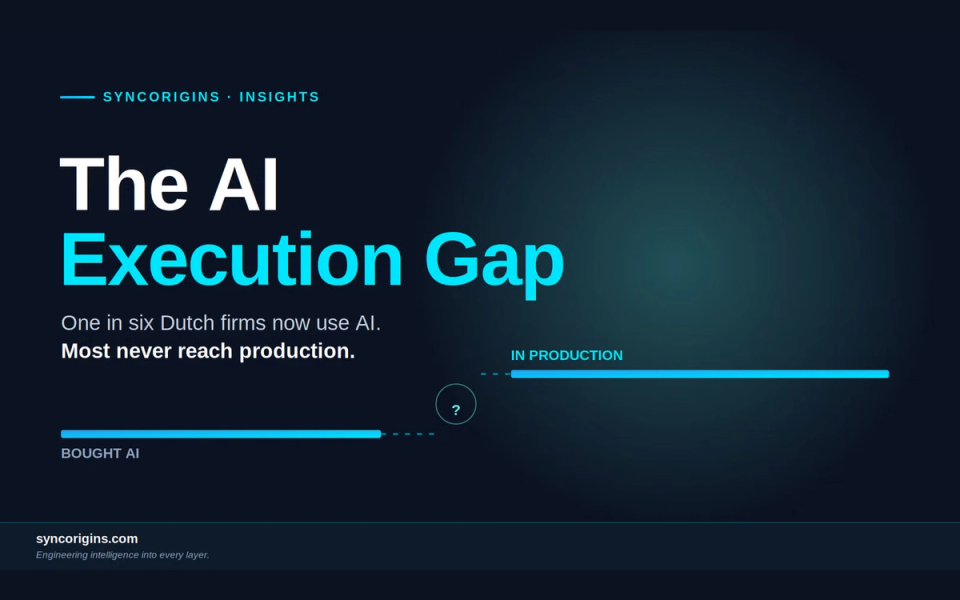 SyncOrigins insight: The AI Execution Gap — why mid-market AI stalls before production.