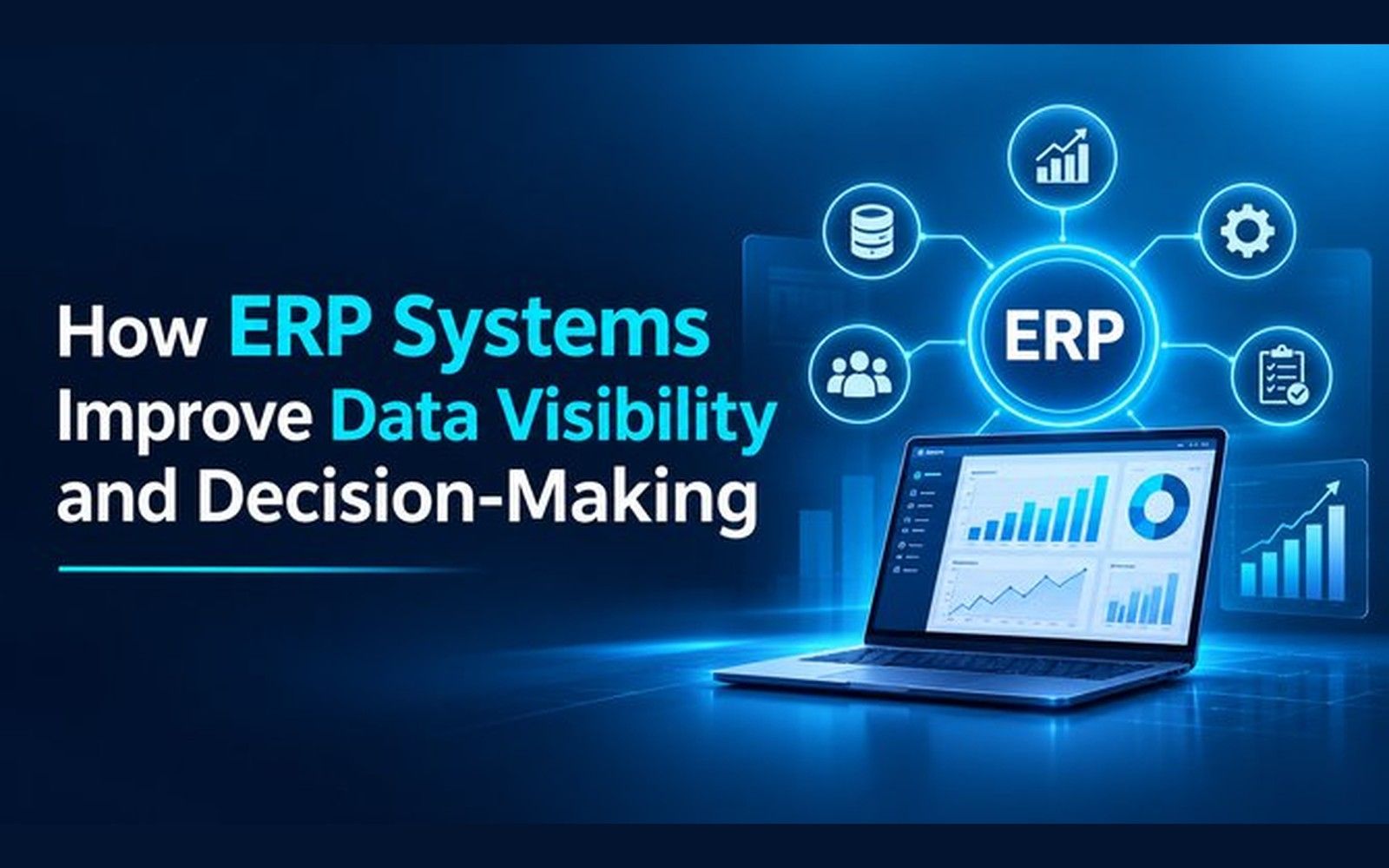 ERP dashboard showing real-time analytics and data-driven decision-making