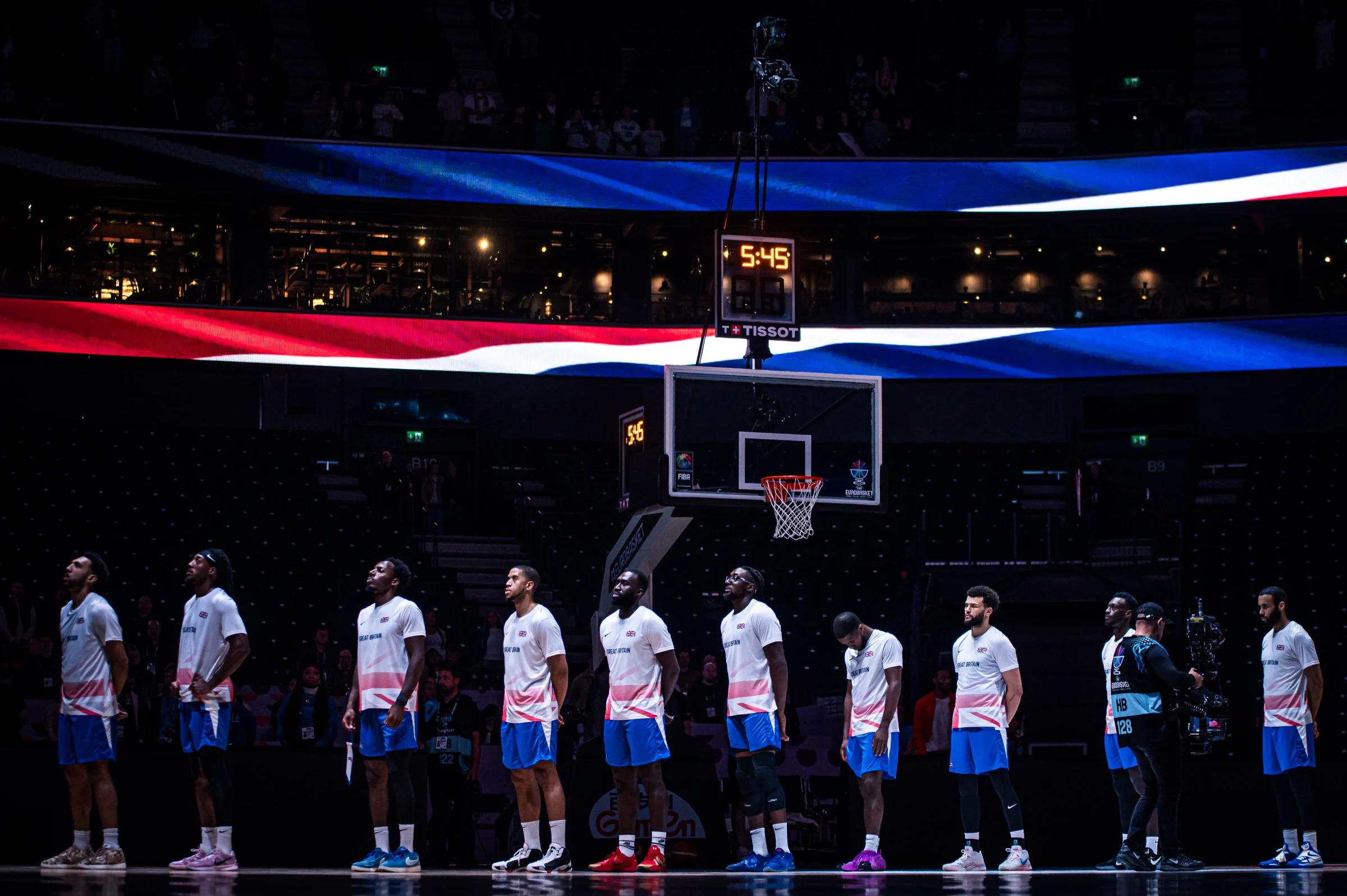 GB line up before game against Germany