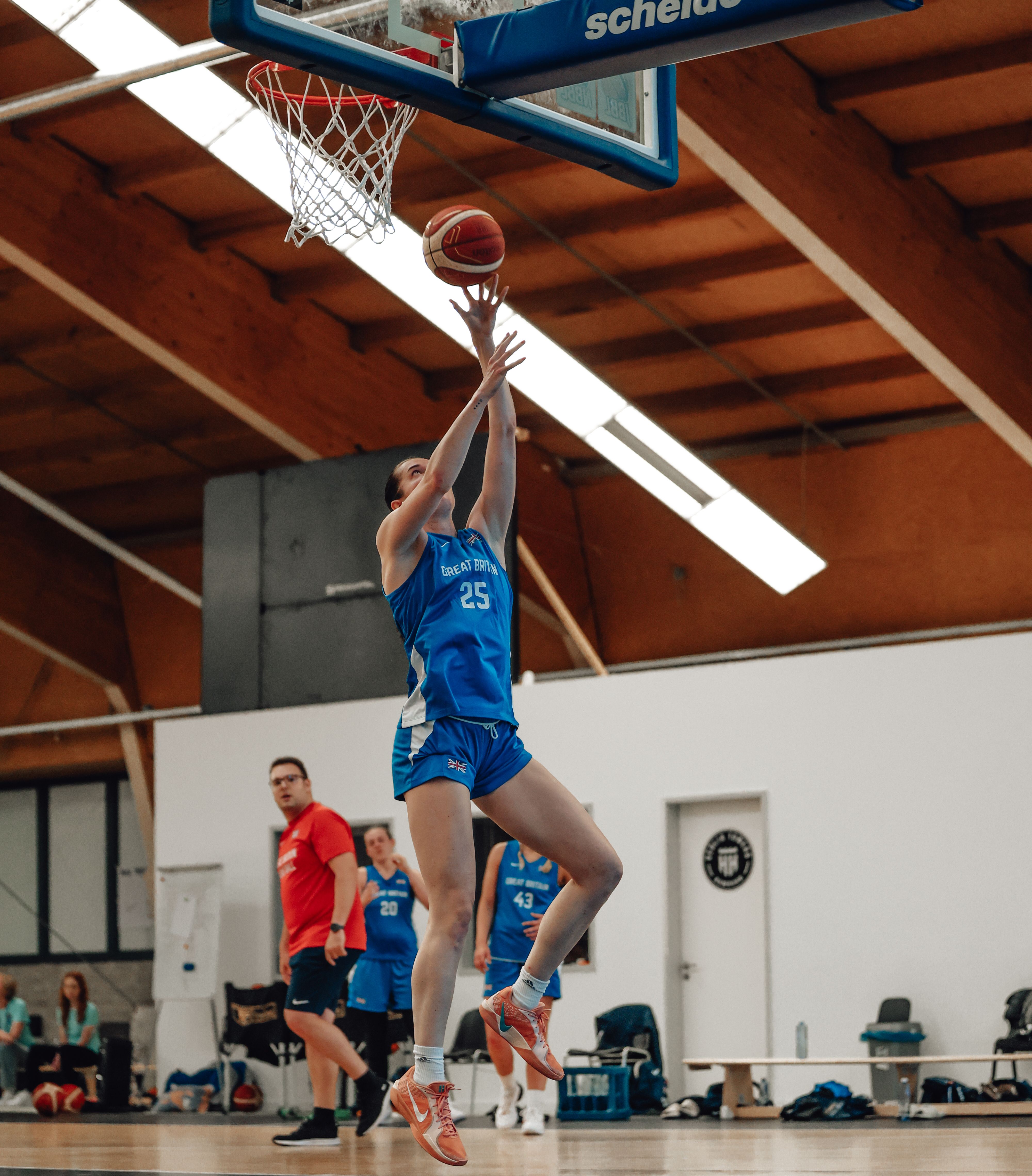 Kirsty Brown shoots a hoop
