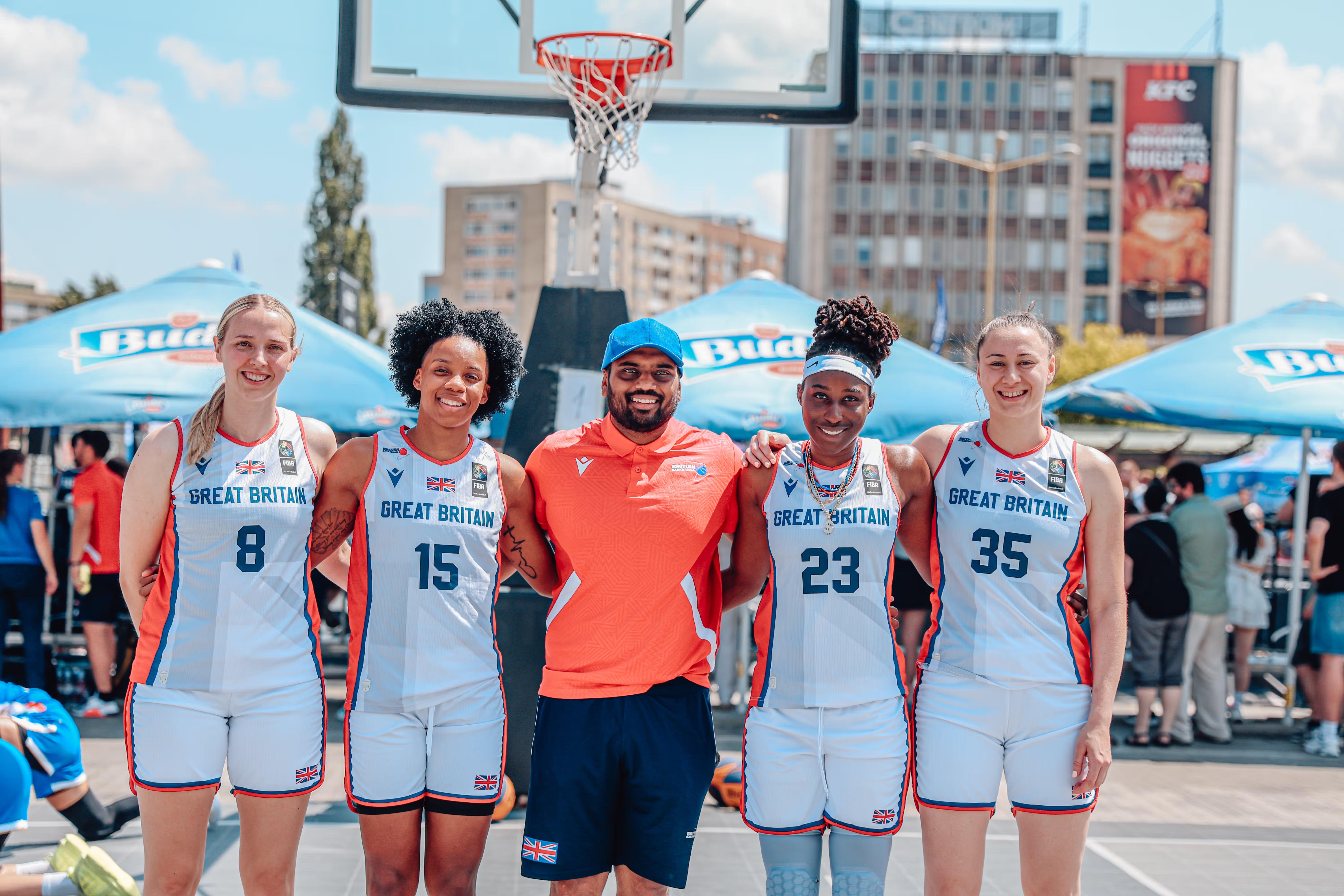 GB team and Head Coach Krumesh Patel celebrate Europe Cup Qualifiers