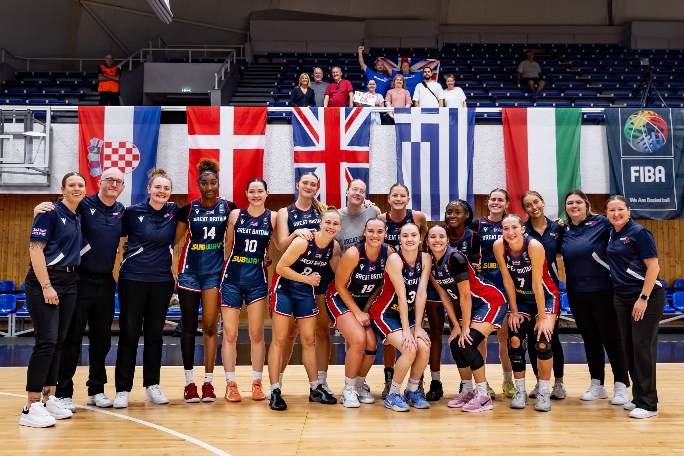 U20 Women's squad together at end of FIBA U20 Women's EuroBasket