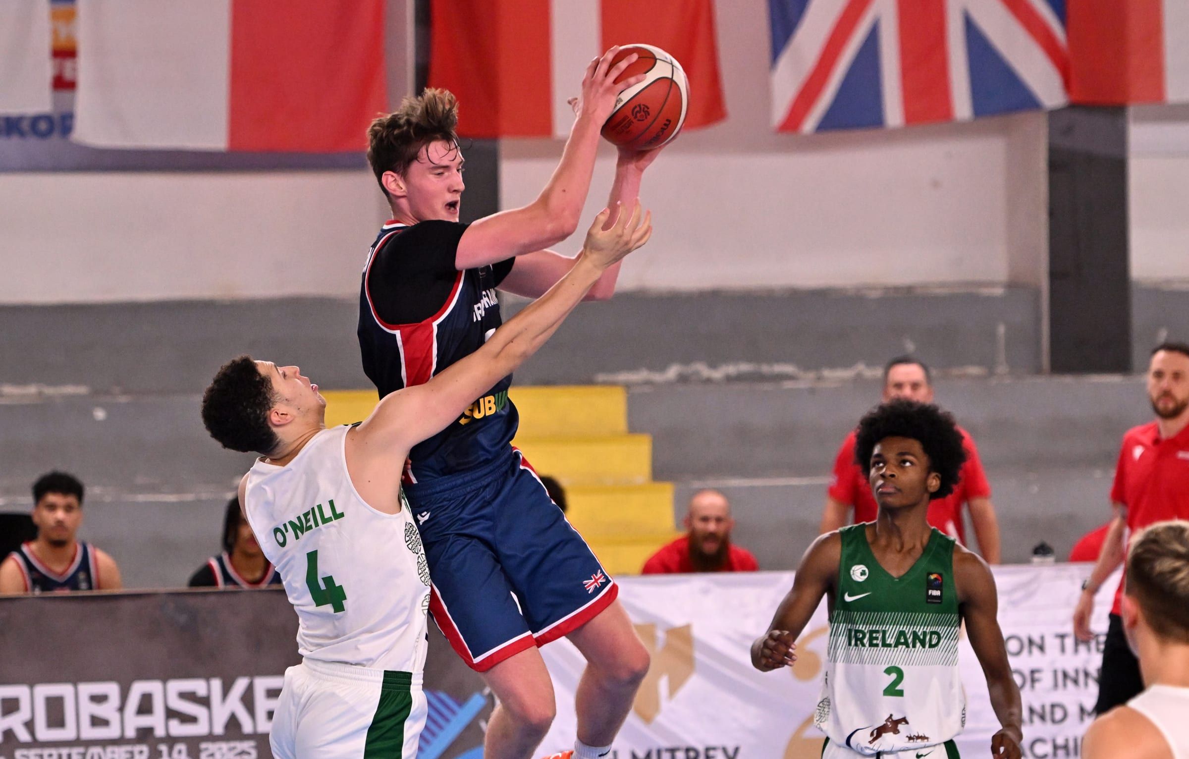 Rufus Wilkinson against Ireland at U16 Men's EuroBasket