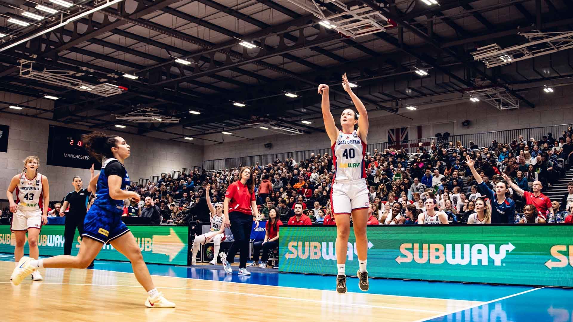 Sam Ashby takes a jumpshot for GB Basketball