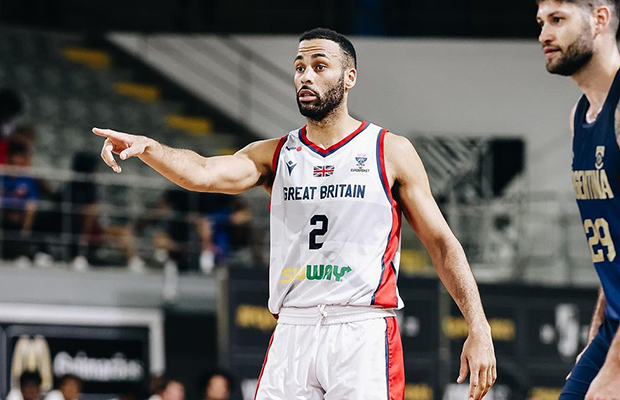 Josh Ward-Hibbert points, playing for GB
