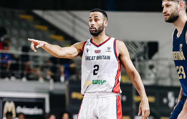 Josh Ward-Hibbert points, playing for GB