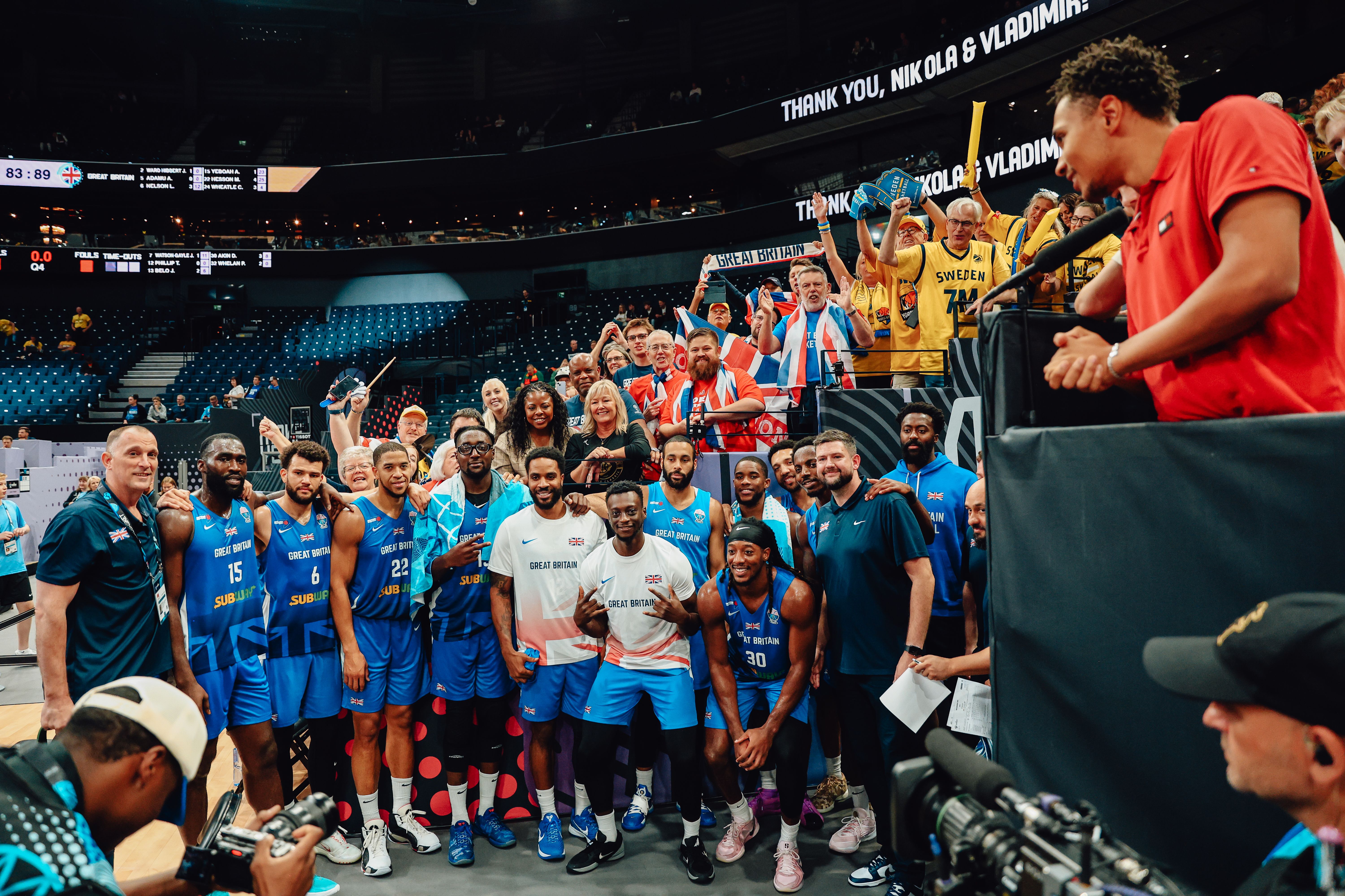 GB Men - with fans after Win