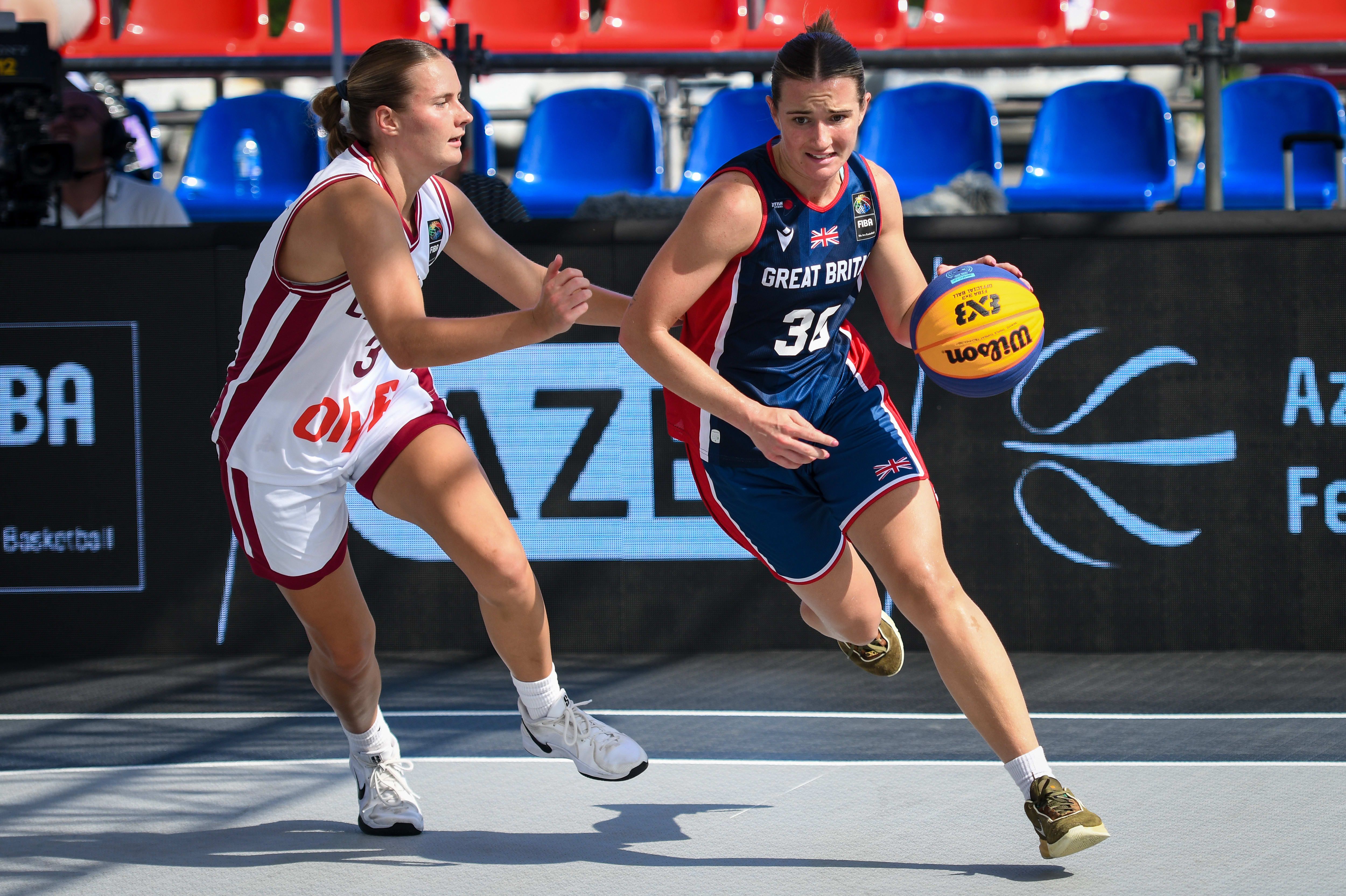 Sam Ashby drives the ball at FIBA Women's Series Sumqayit Stop