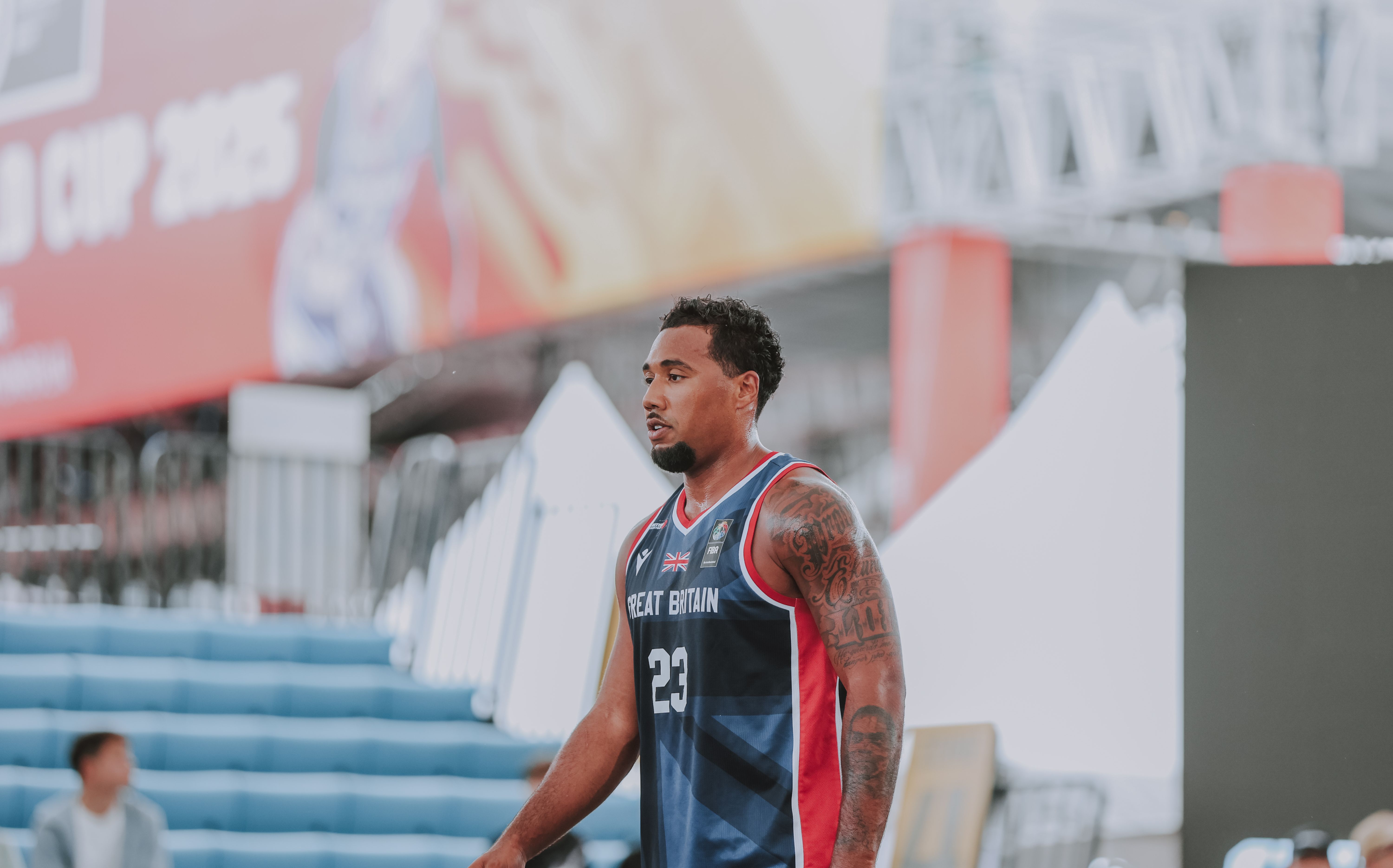 Dwayne Lautier-Ogunleye in action against Lithuania