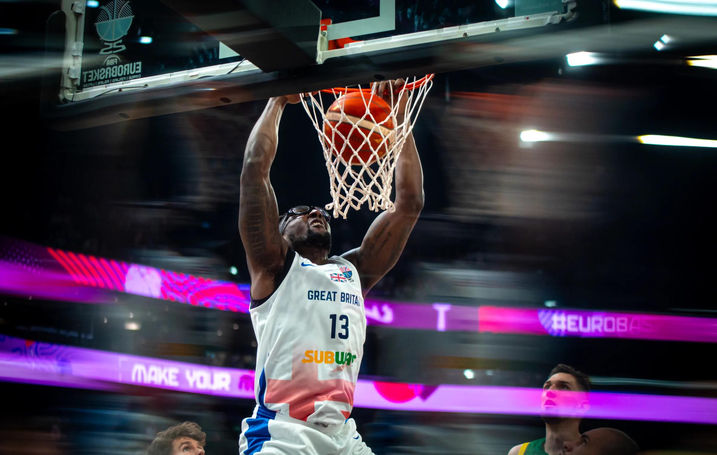Belo dunks it for GB against Lithuania at 2025 EuroBasket