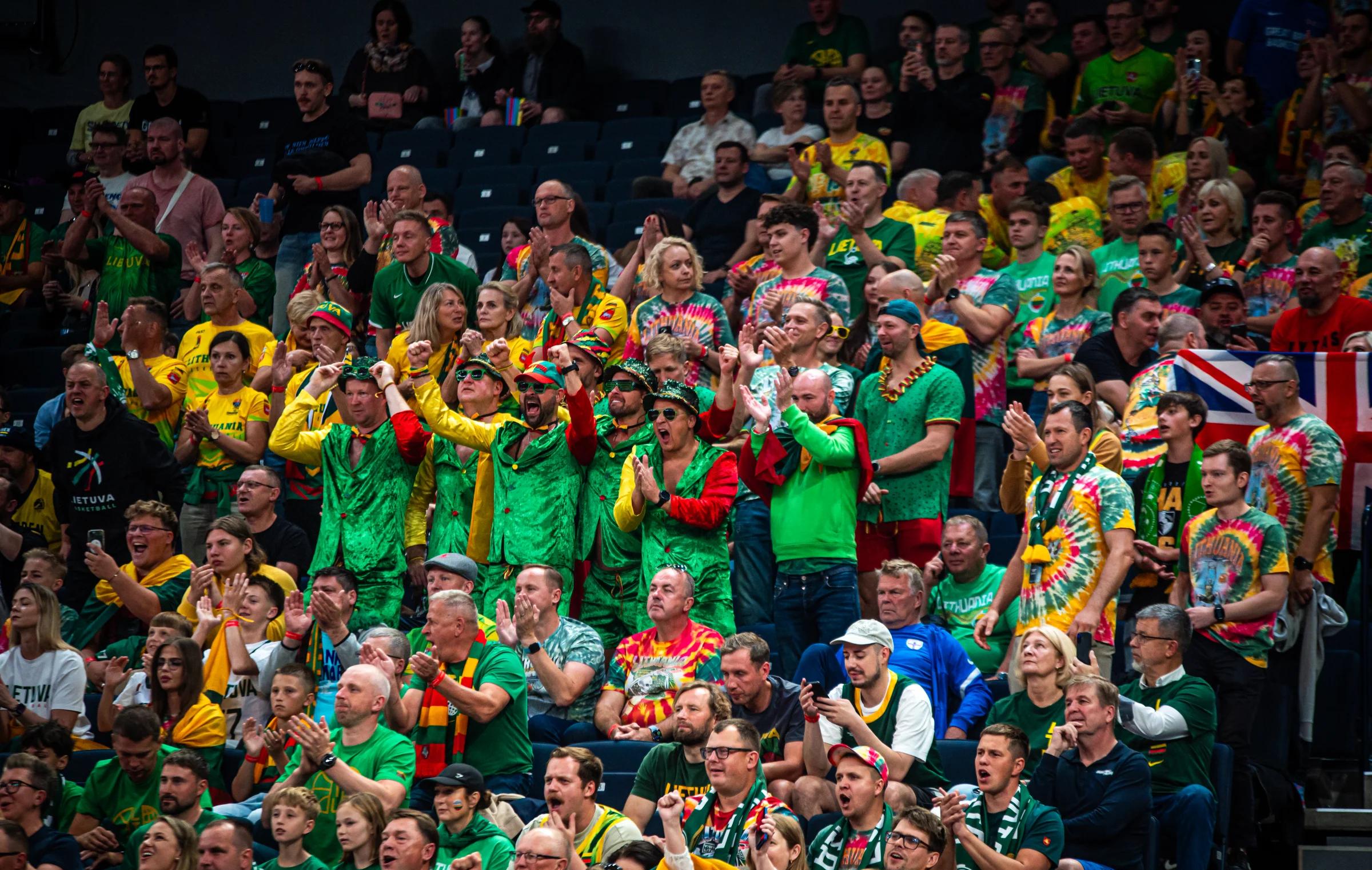 Lithuania fans against GB at EuroBasket 2025