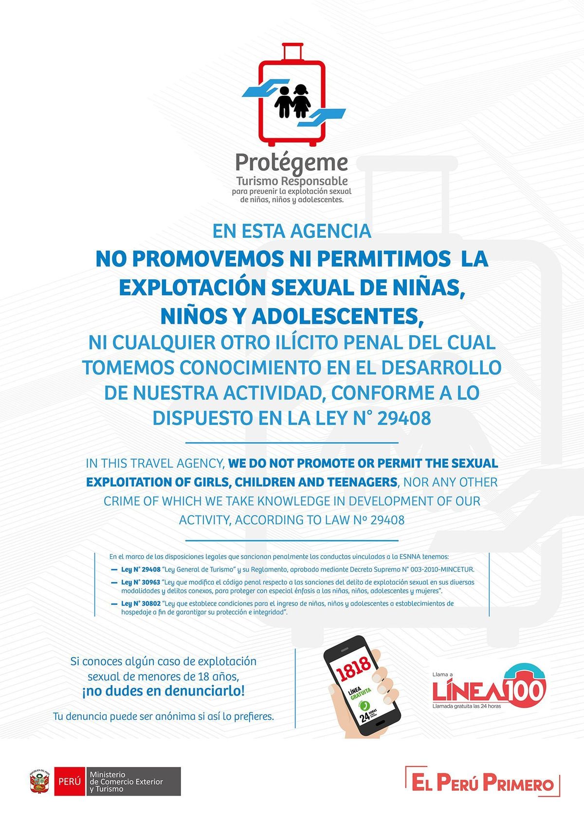 ESNNA Prevention Poster - Protect Me Responsible Tourism