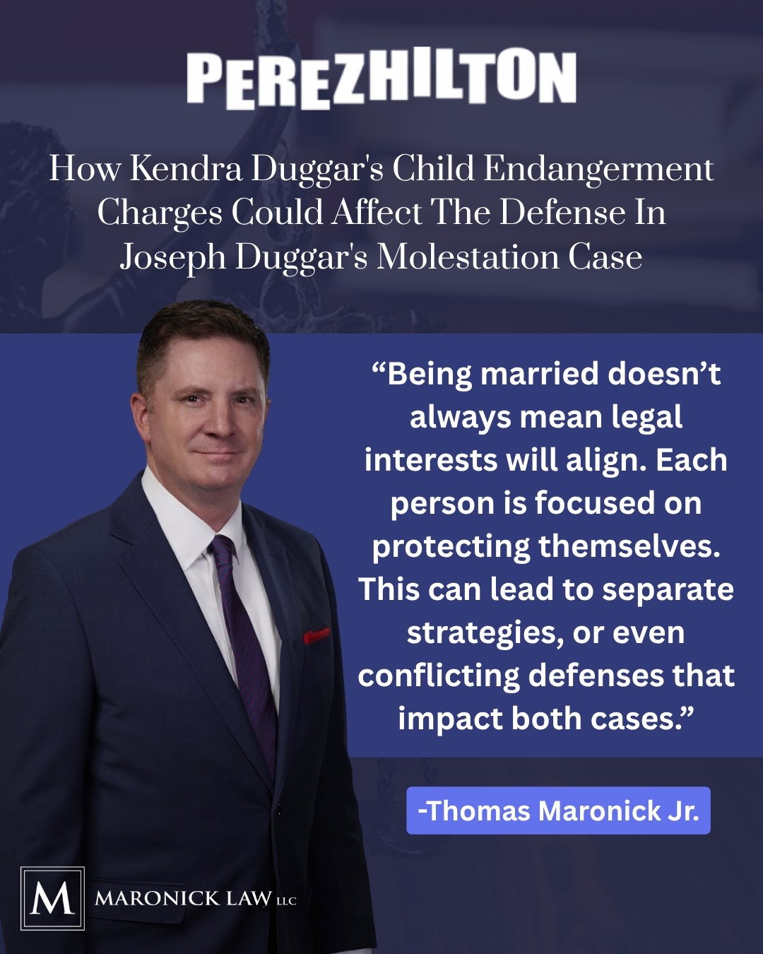 Image Tom Maronick Jr. comments on how Kendra Duggar’s child endangerment charges may affect Joseph Duggar’s molestation defense strategy.