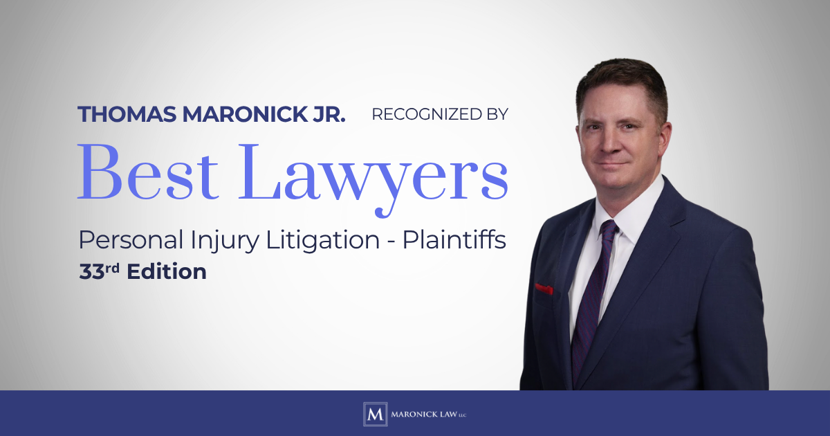 Image Attorney Tom Maronick Jr. of Maronick Law LLC recognized by Best Lawyers for Personal Injury Litigation - Plaintiffs, 33rd Edition.