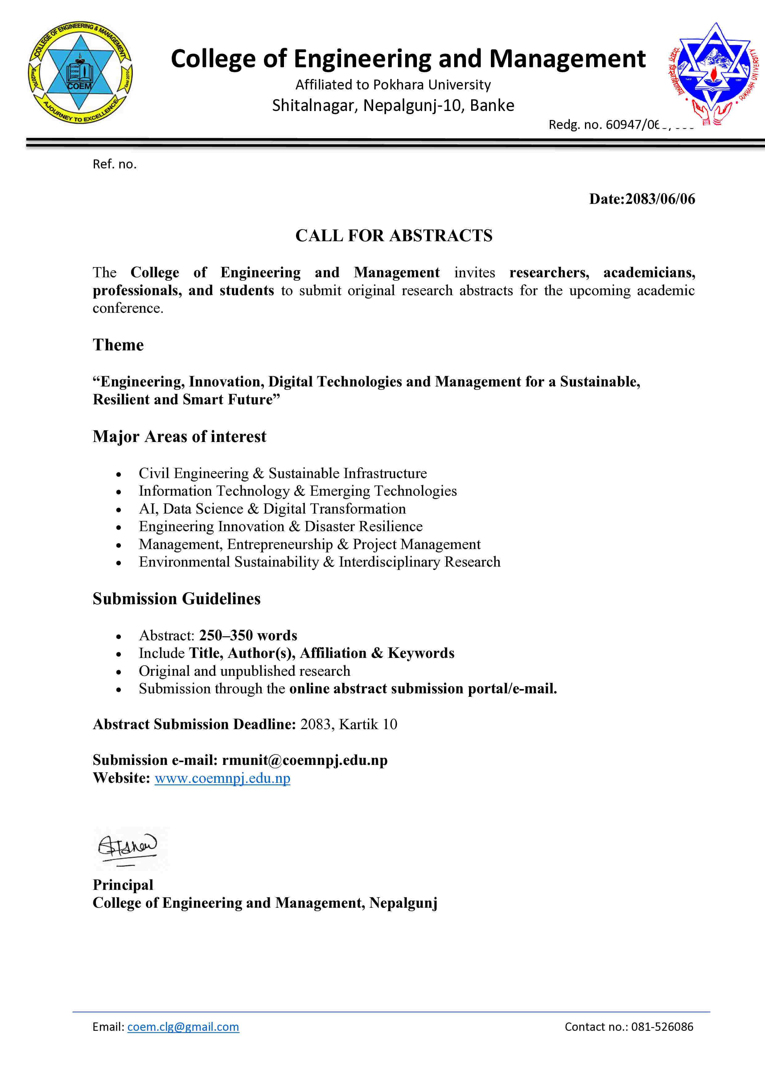 Call for Research Article abstract