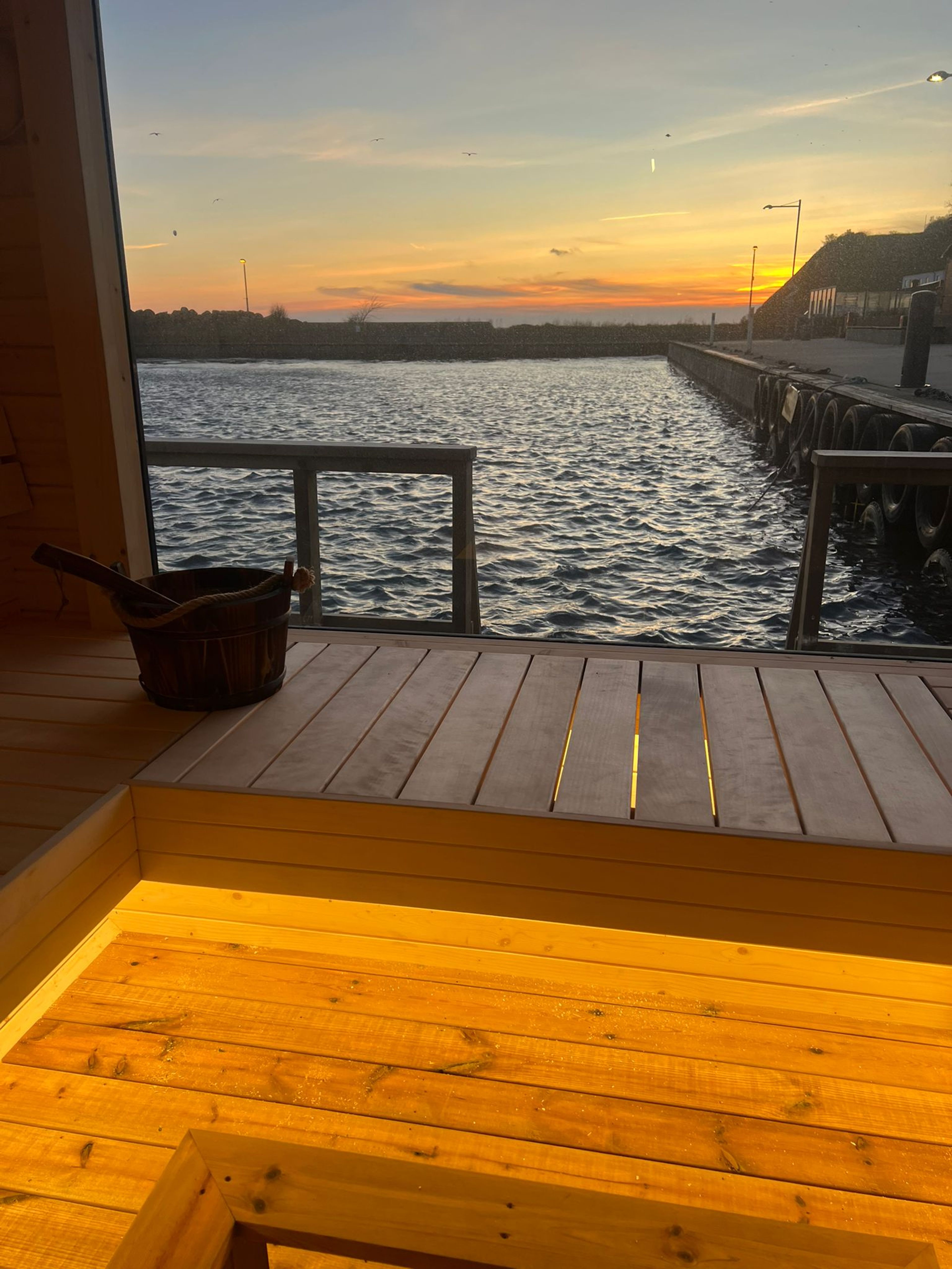 solnedgången i bastun