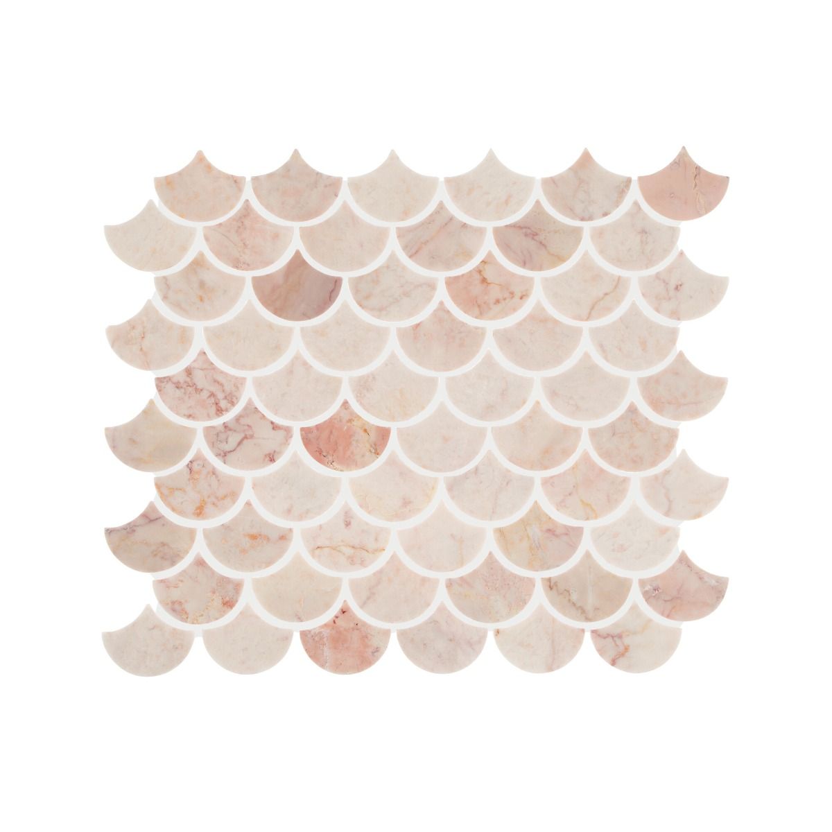 aegean pink scallop mosaic
