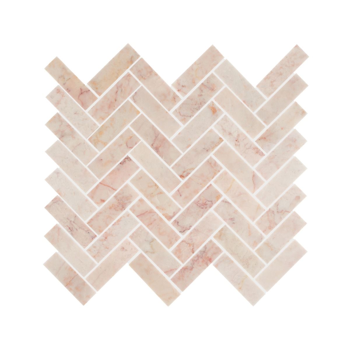 aegean pink herringbone mosaic