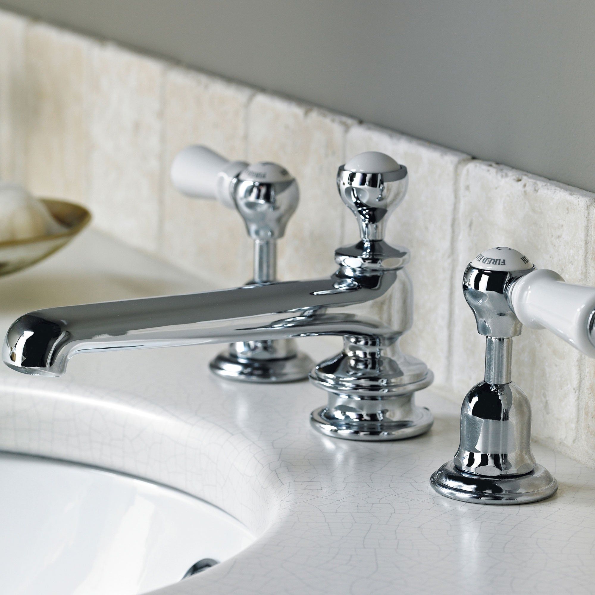 Avebury 3 Hole Basin Mixer - Cross head