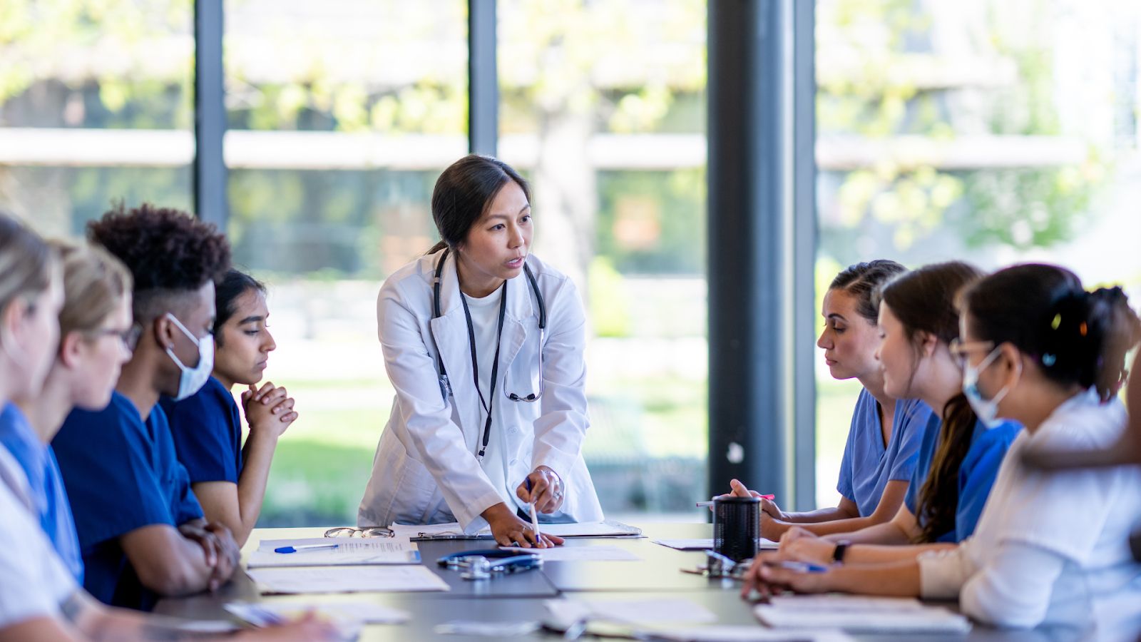 A professor in UCSF school of medicine giving lectures