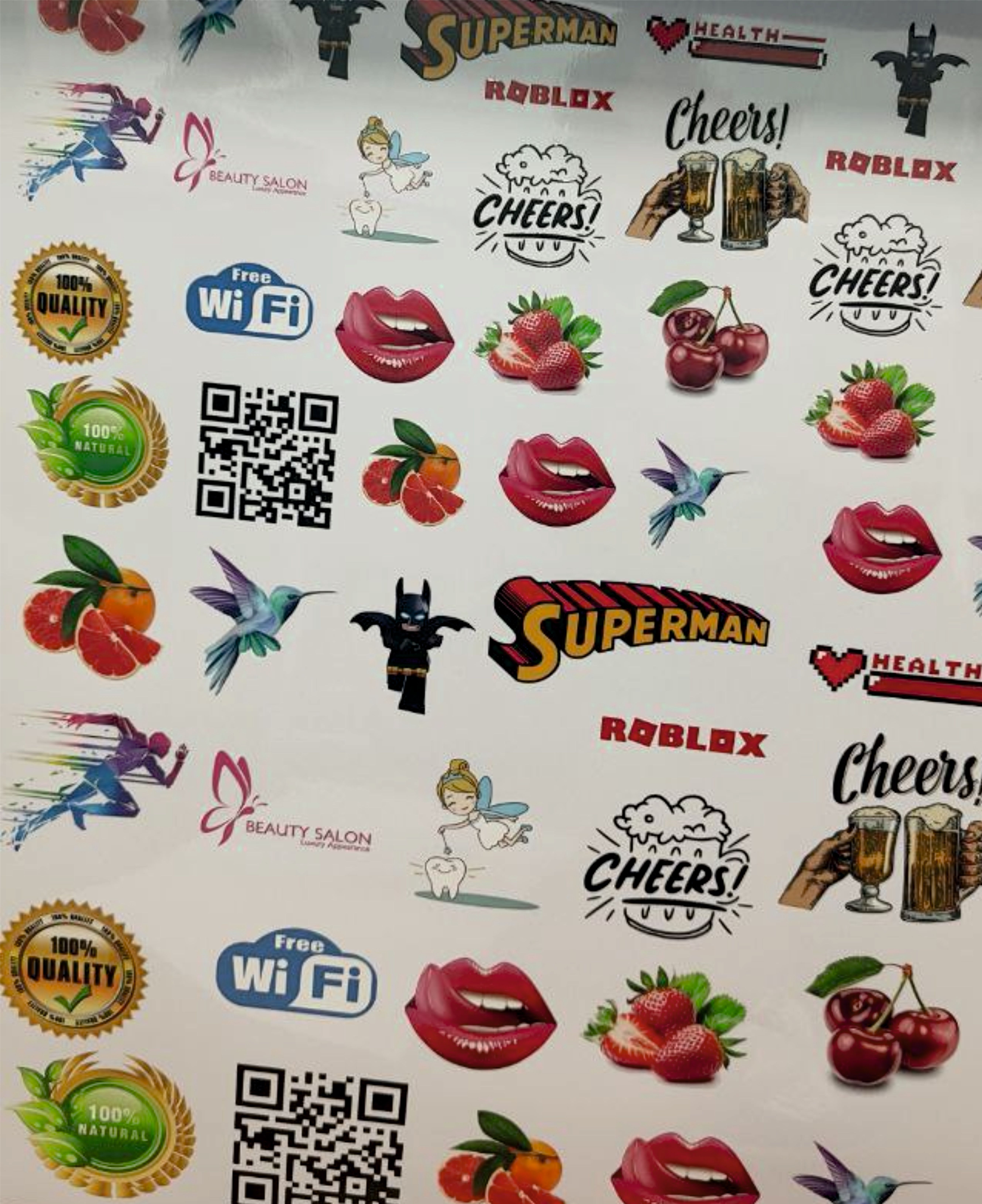 Печать наклеек УФ/ДТФ