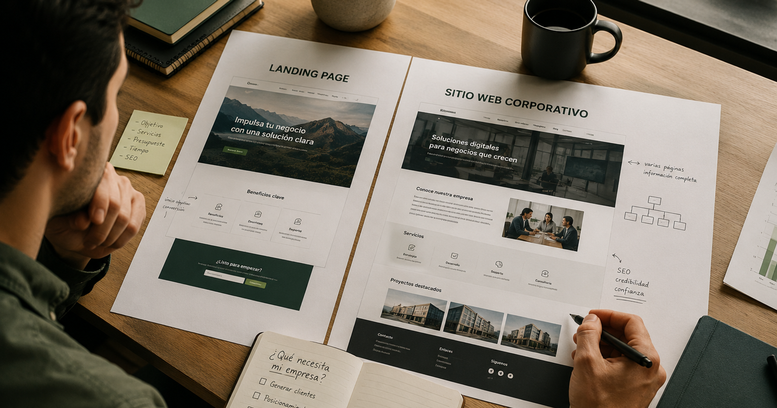 Landing page vs. sitio web corporativo: ¿cuál necesita tu empresa?