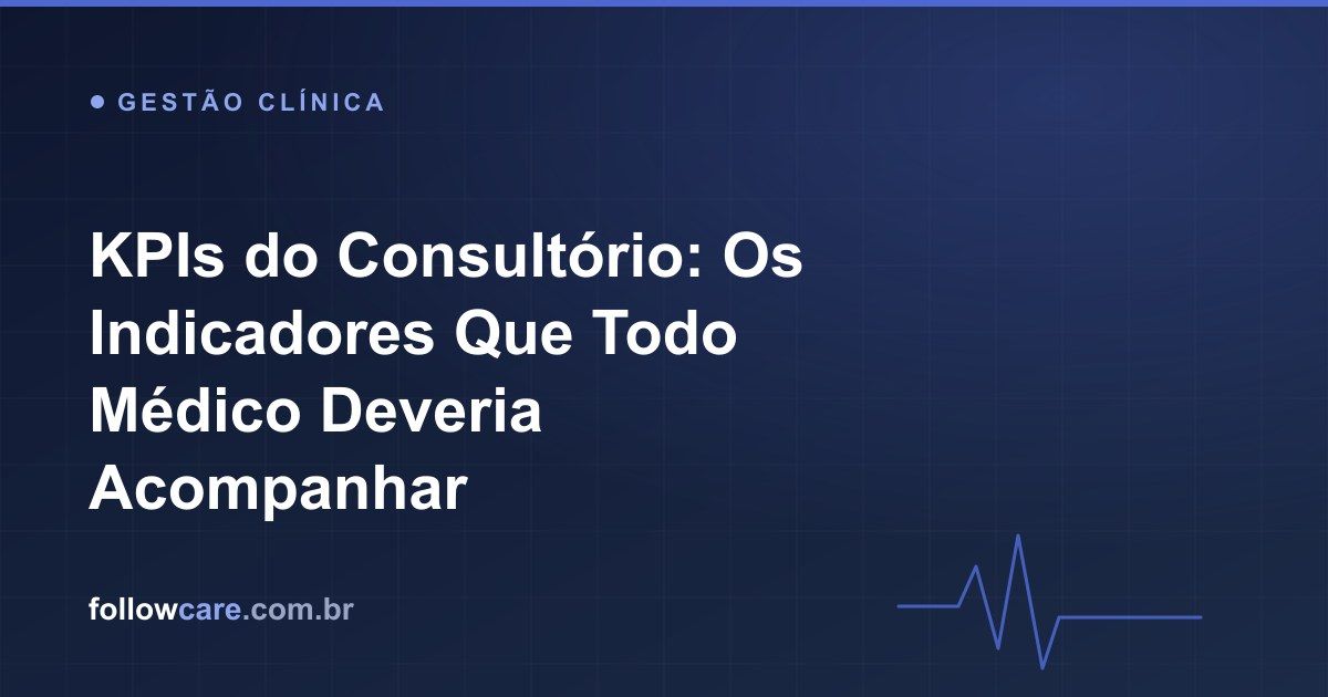 Painel de indicadores e KPIs de um consultório médico