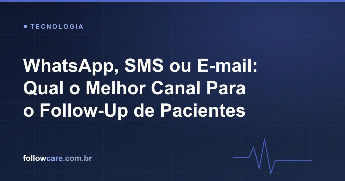 Comparativo entre WhatsApp, SMS e e-mail para follow-up de pacientes