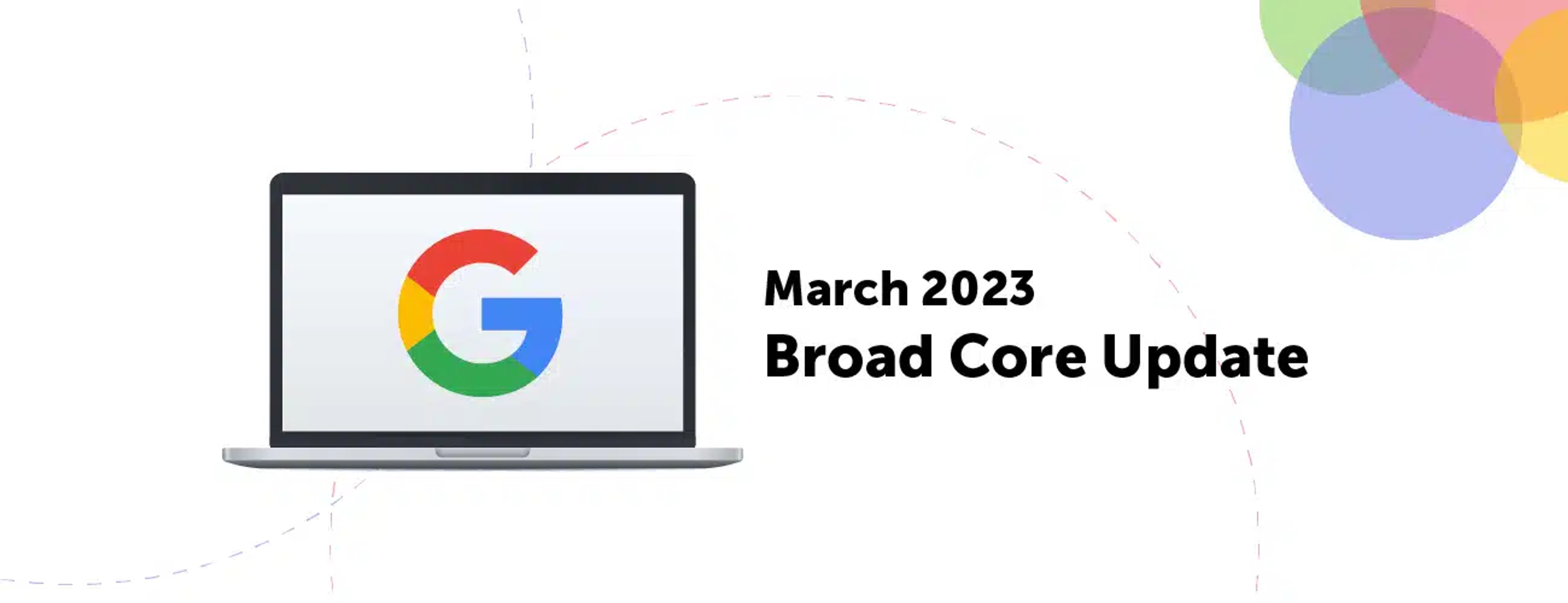 A hero image with a laptop and the Google logo