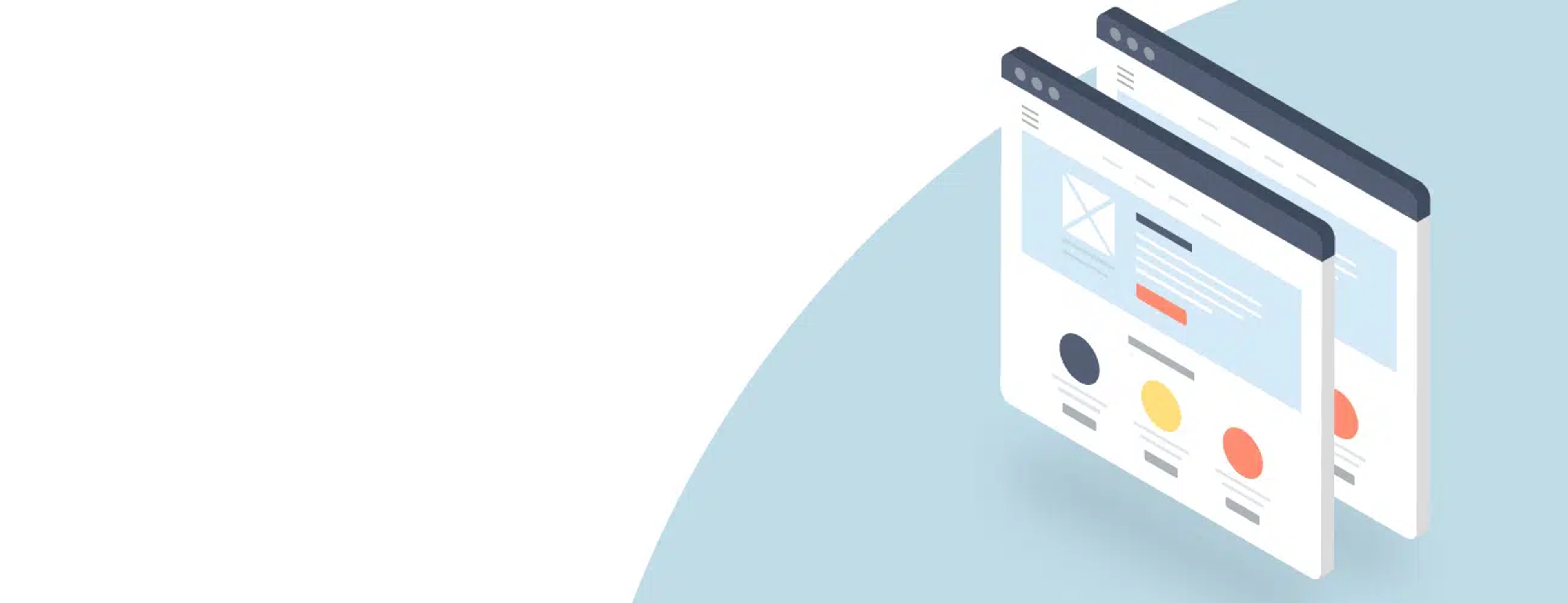 Graphic displaying 2 3D webpages