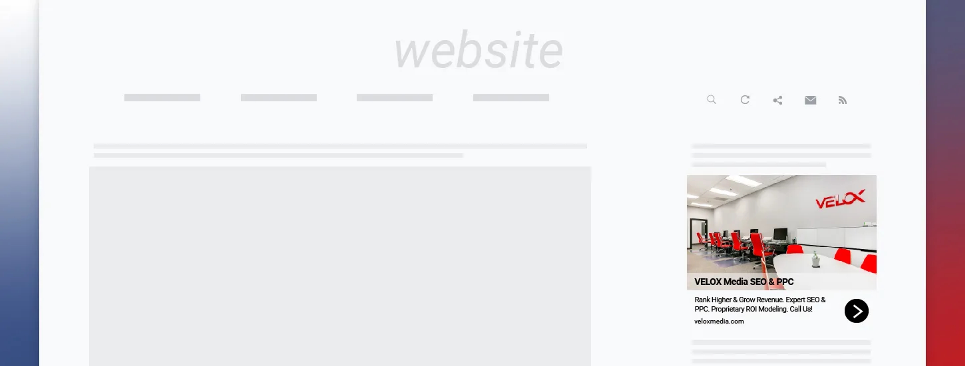 Graphic of a blank website and a mobile version on the side