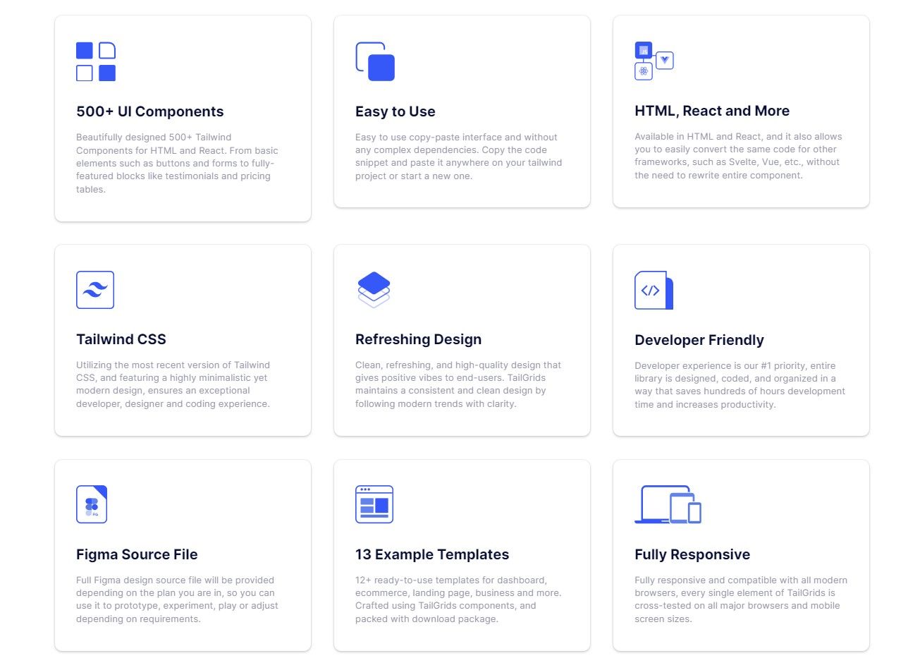 Tailgrids - Major Features