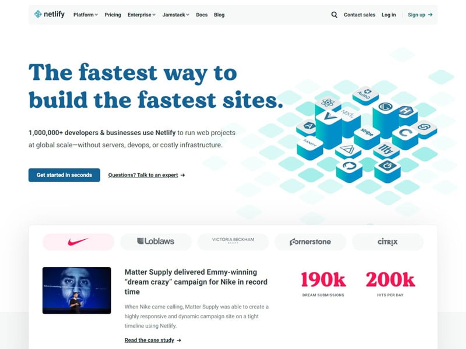 Netlify - host static html website for free