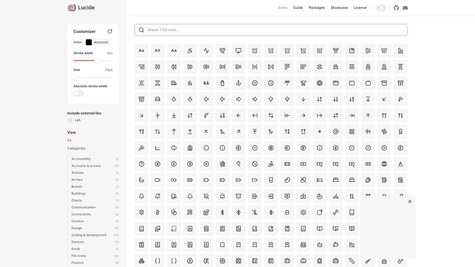 Lucide icons
