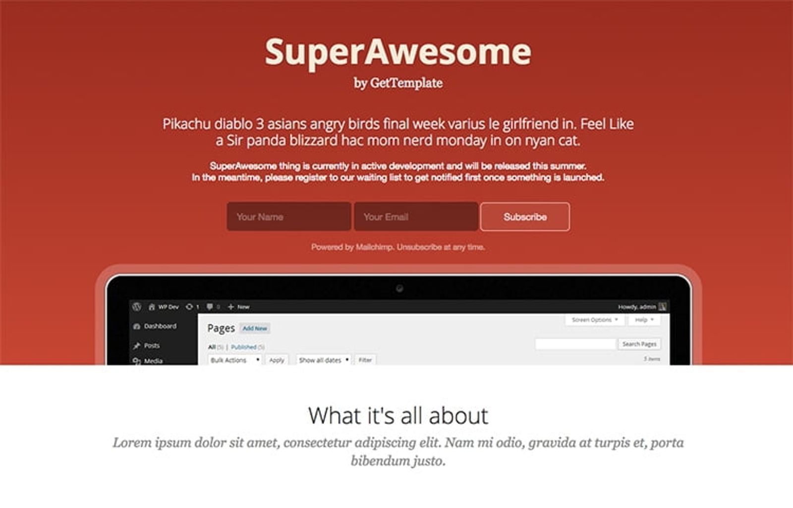 SuperAwesome - Coming Soon Event Template