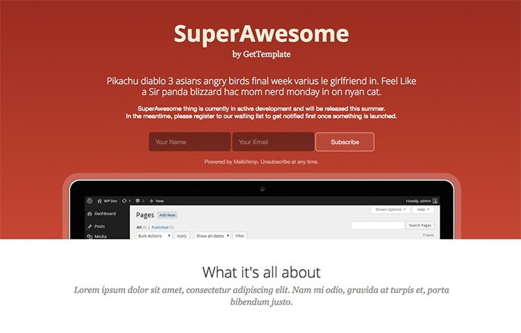 SuperAwesome - Coming Soon Event Template