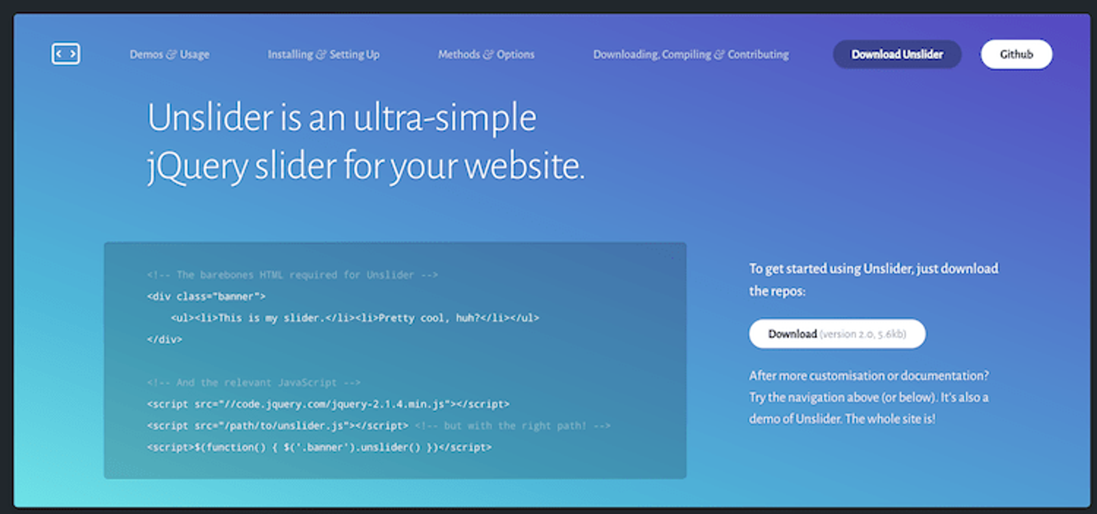 UnSlider - Free jQuery Image Sliders
