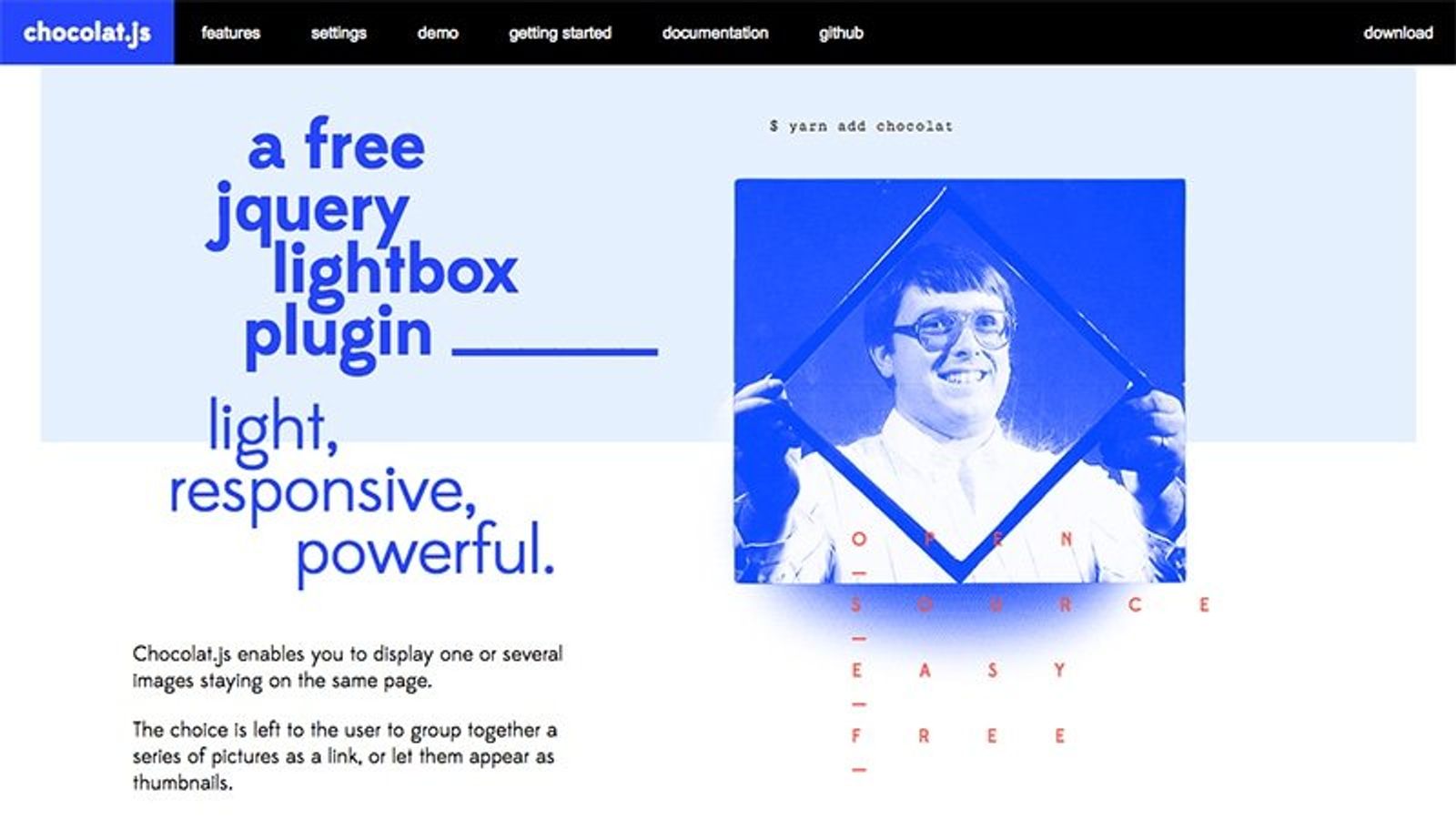 Chocolat - Free jQuery Lightbox Plugin