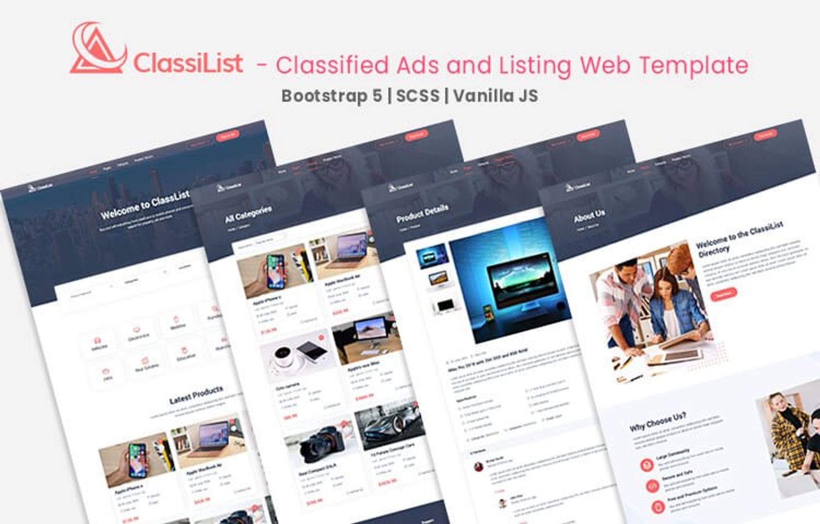 classiList - Classified Ads Website Templates