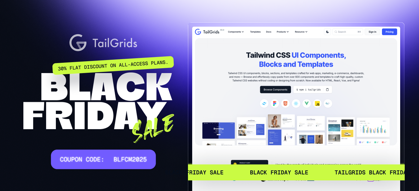 TailGrids - Tailwind CSS Black Friday Deals